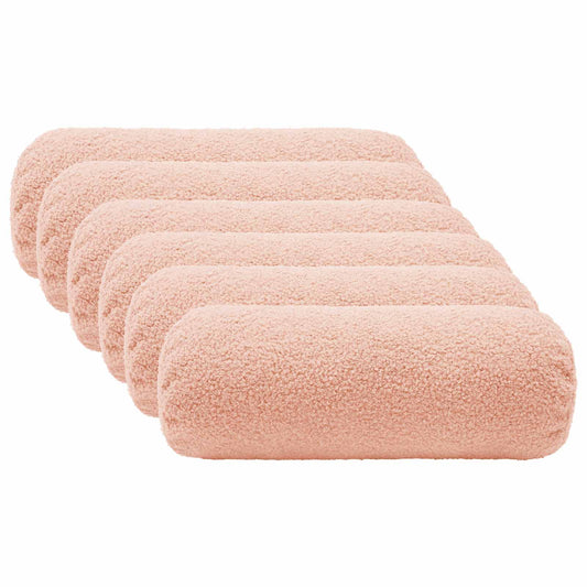 Federa 6 pcs HEERLEN Rosa Ø 15 x 40 cm Bouclé