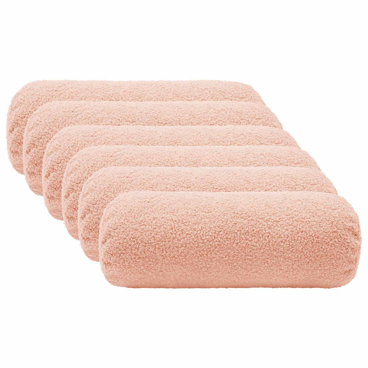 Federa 6 pz HEERLEN Rosa Ø 15 x 40 cm Bouclé