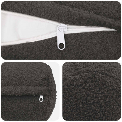 Federa 2 pcs HEERLEN Grigio Scuro Ø 15 x 40 cm Bouclé | homemem39