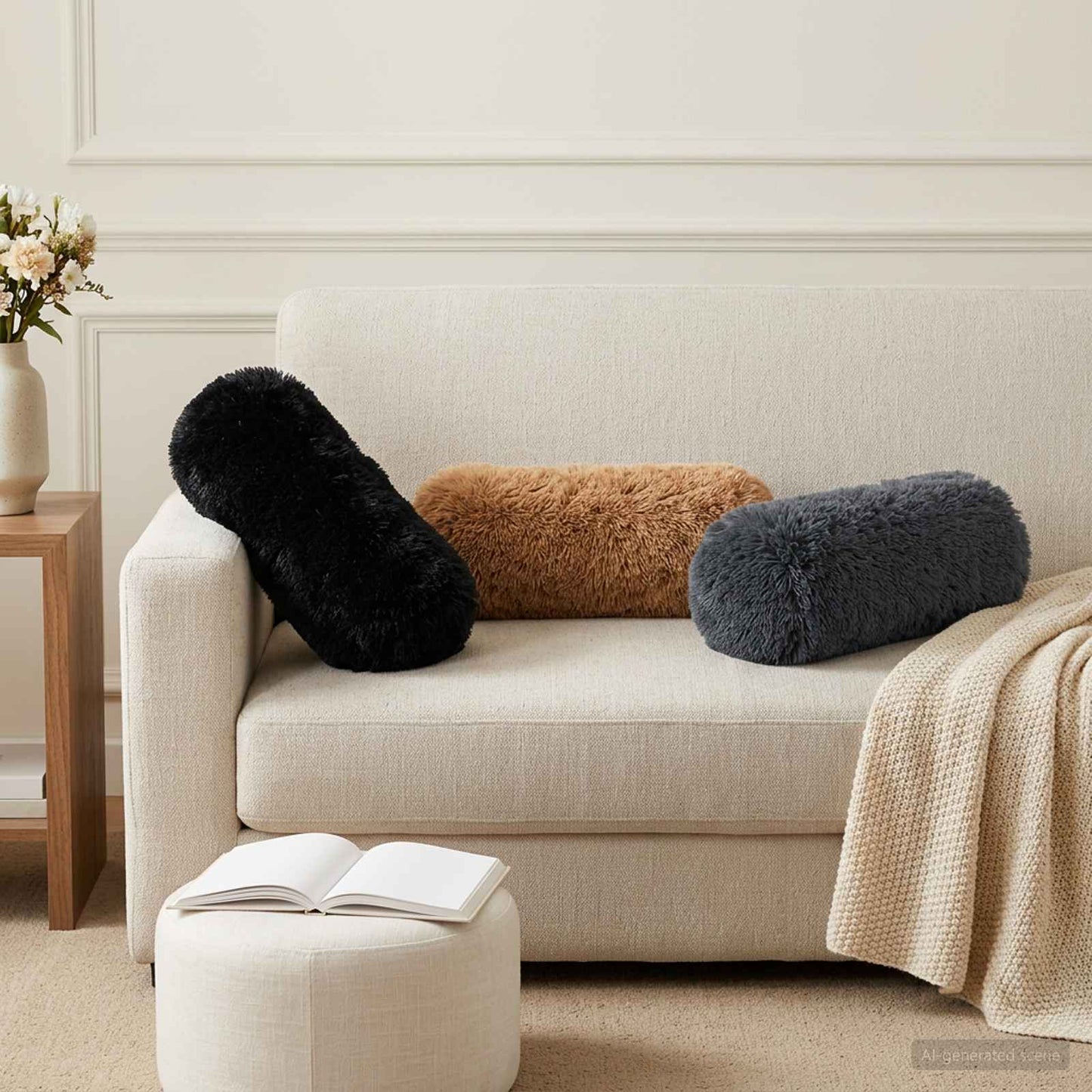 Cuscino con cuscino HEERLEN 6 pz Antracite Fleece PV
