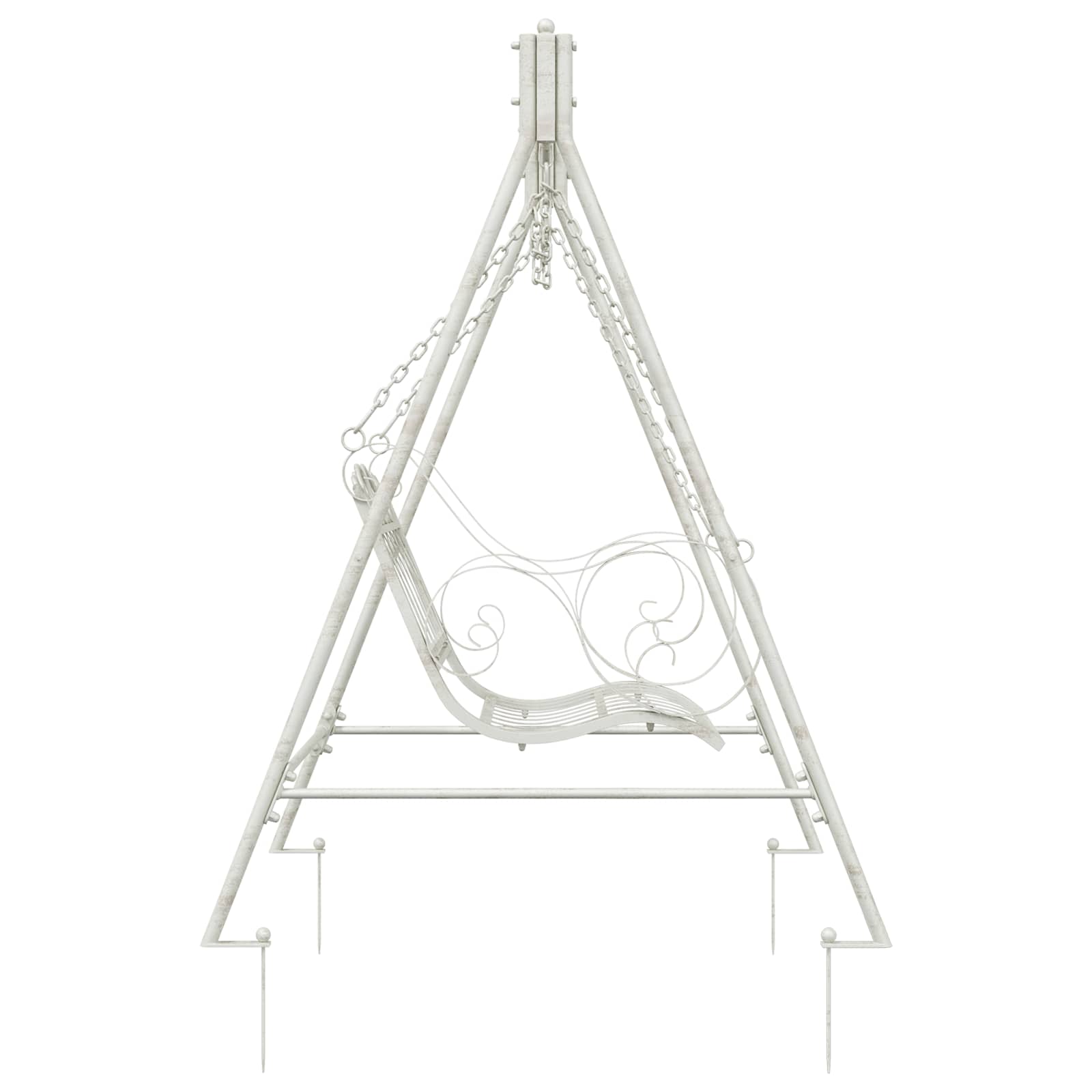 Panchina a Dondolo Acciaio 113 x 121,5 x 168 cm Bianco Antico | homemem39