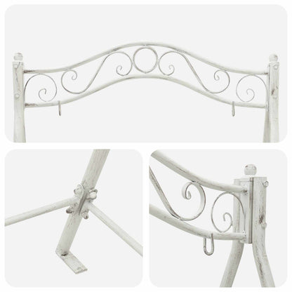 Panchina a Dondolo Acciaio 113 x 121,5 x 168 cm Bianco Antico | homemem39