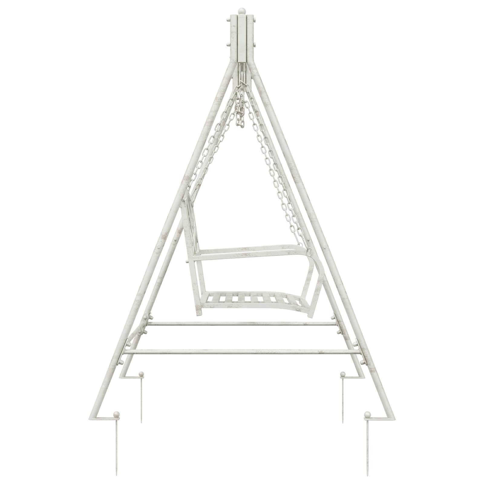 Panchina a Dondolo Acciaio 113 x 121,5 x 168 cm Bianco Antico | homemem39