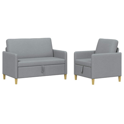 Set di Divani con Storage 2 pcs Grigio Chiaro Poliestere | homemem39