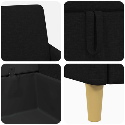 Set di Divani con Storage 2 pcs Nero Poliestere | homemem39