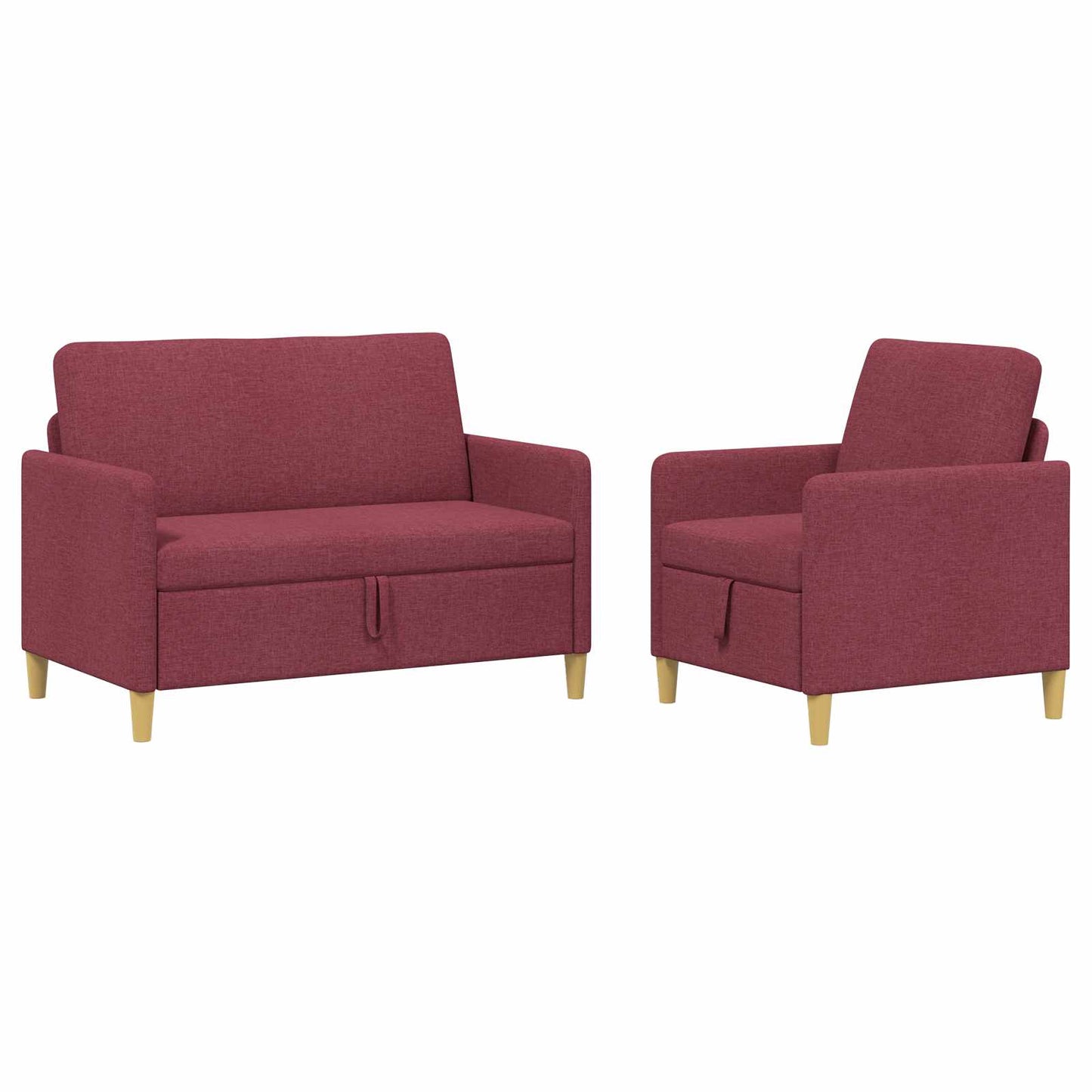 Set di Divani con Storage 2 pcs Rosso Vino Poliestere | homemem39
