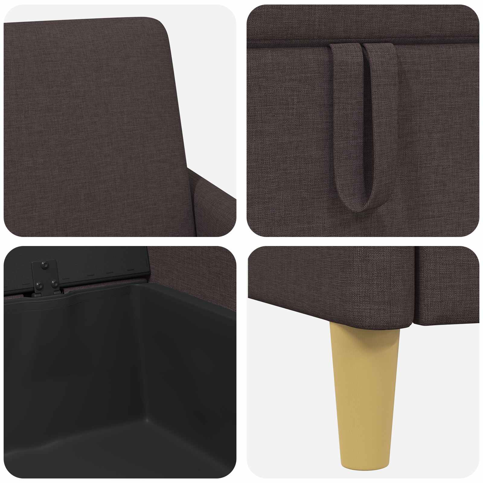 Set di Divani con Storage 2 pcs Marrone Scuro Poliestere | homemem39
