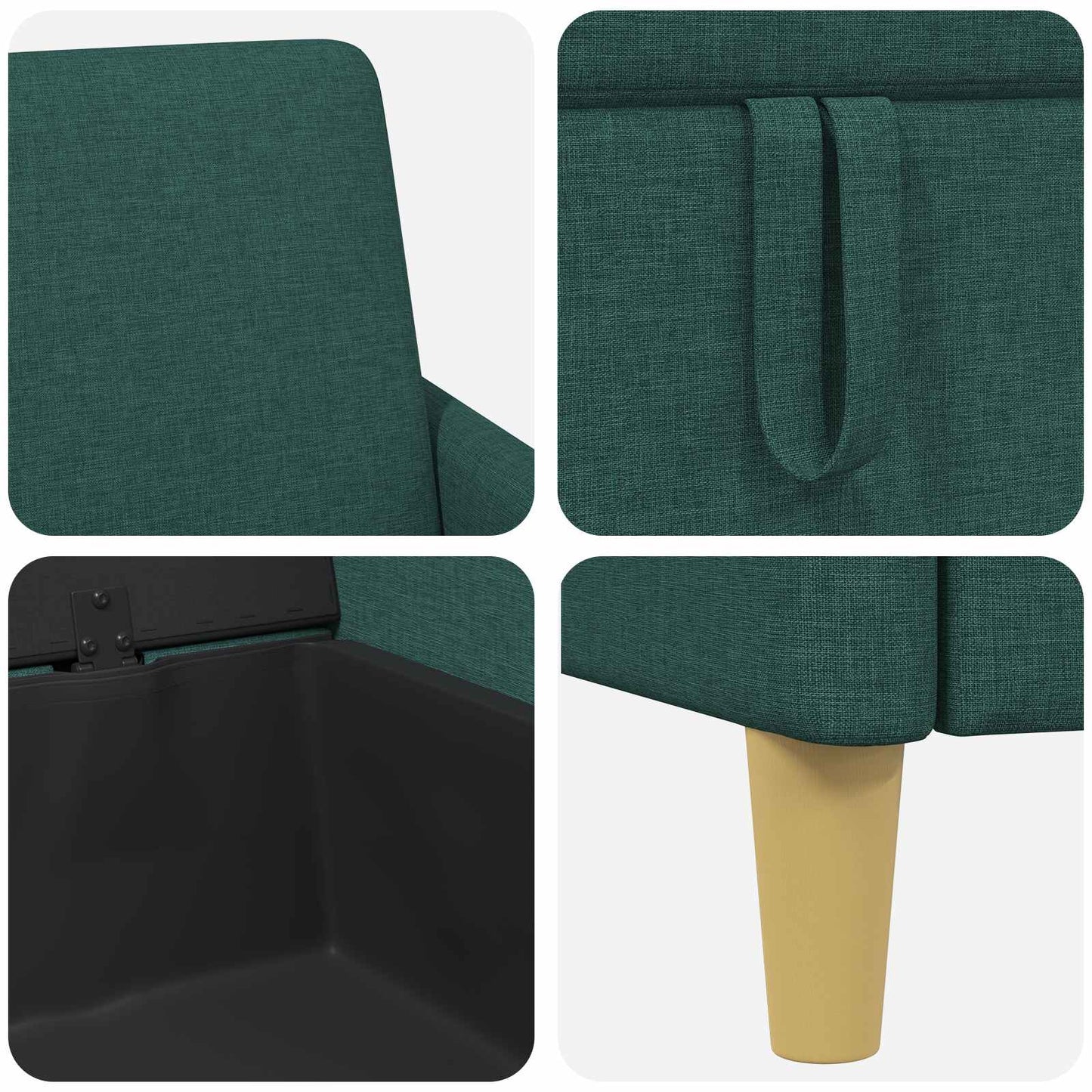 Set di Divani con Storage 2 pcs Verde Scuro Poliestere | homemem39