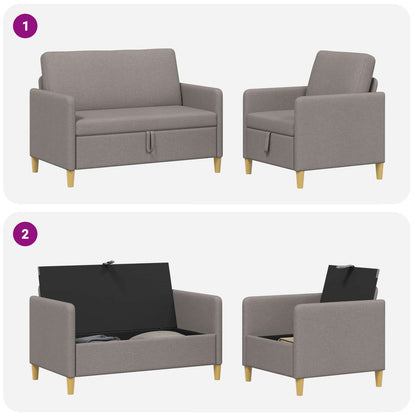 Set di Divani con Storage 2 pcs Tortora Poliestere | homemem39