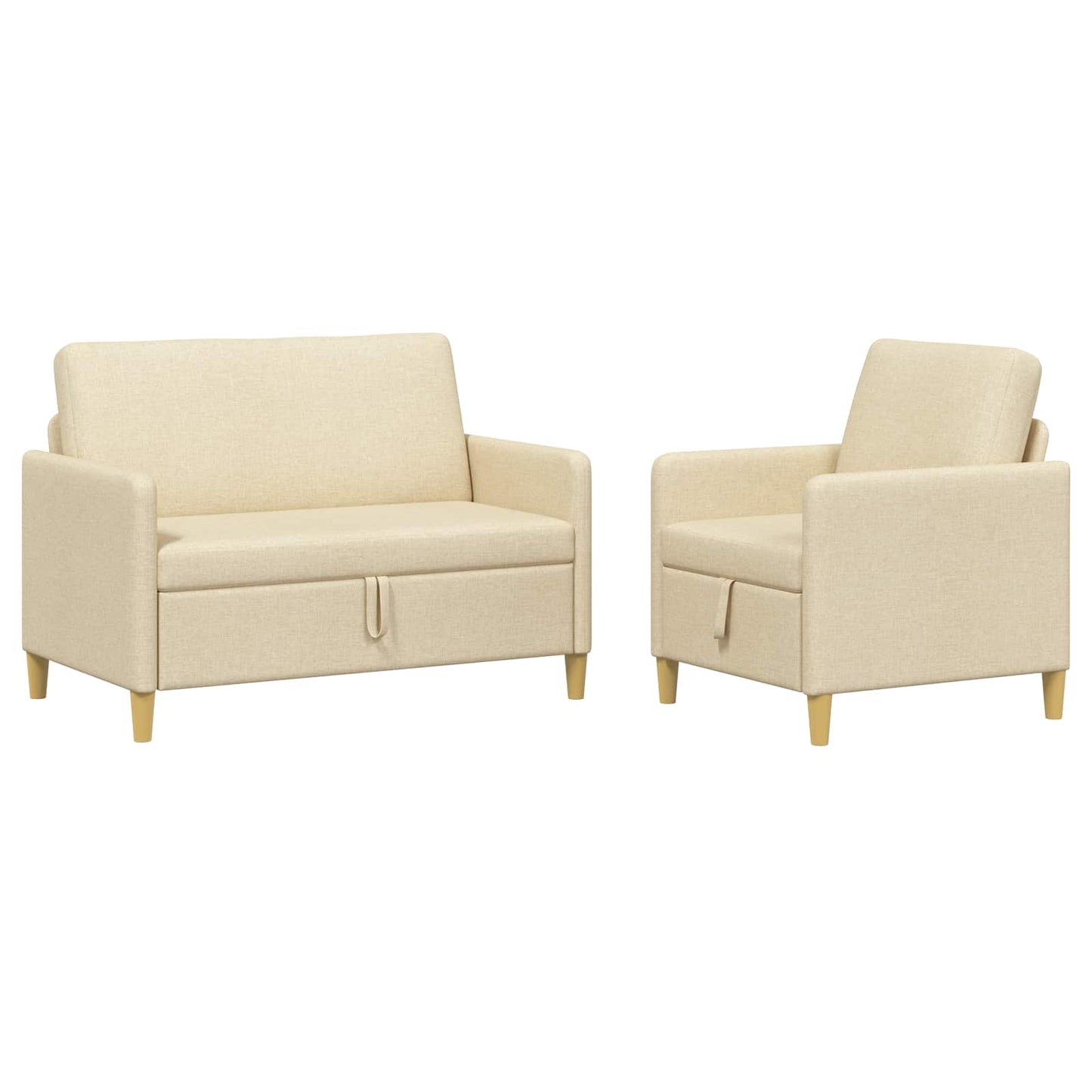 Set di Divani con Storage 2 pcs Crema Poliestere | homemem39