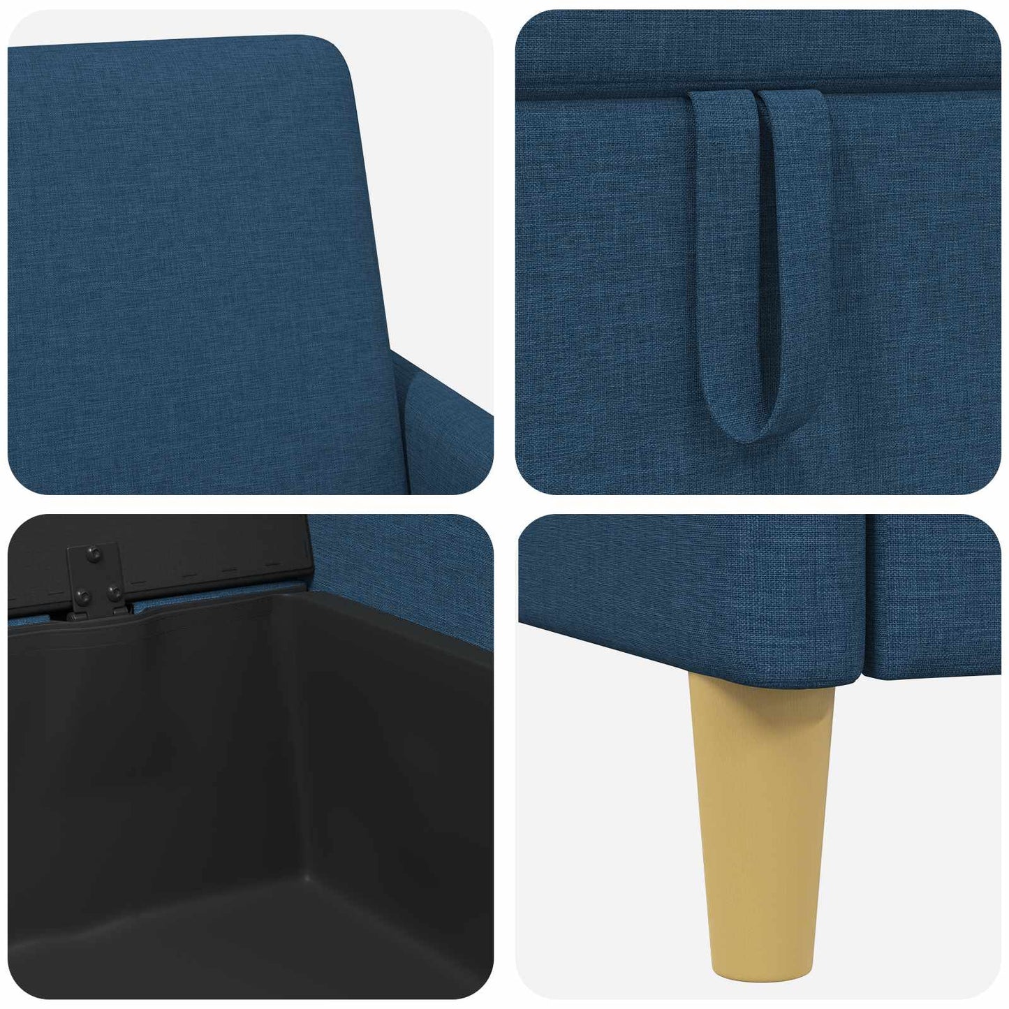 Set di Divani con Storage 2 pcs Blu Poliestere | homemem39