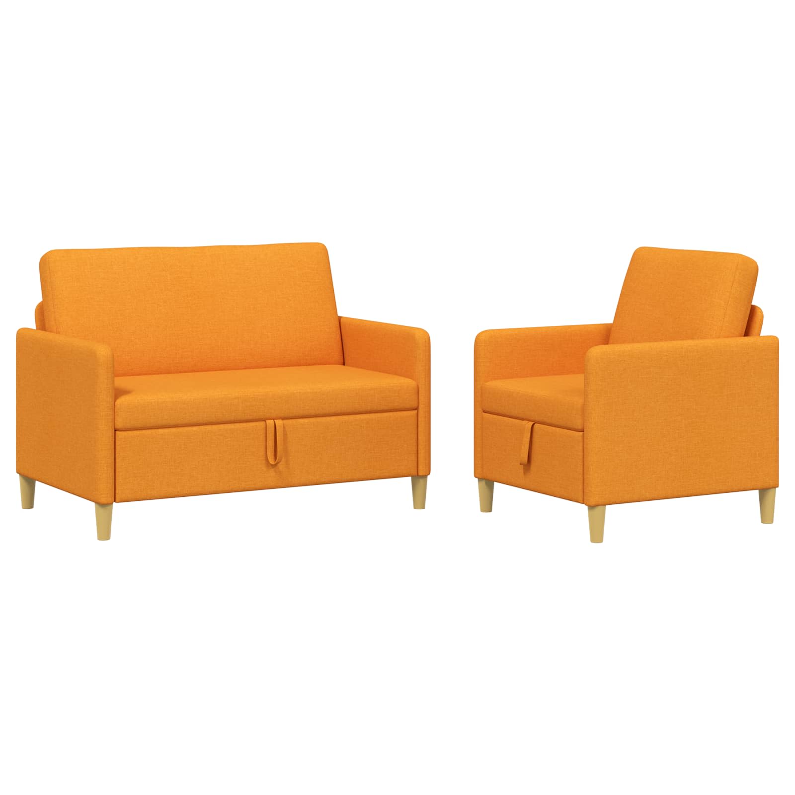 Set di Divani con Storage 2 pcs Giallo Scuro Poliestere | homemem39