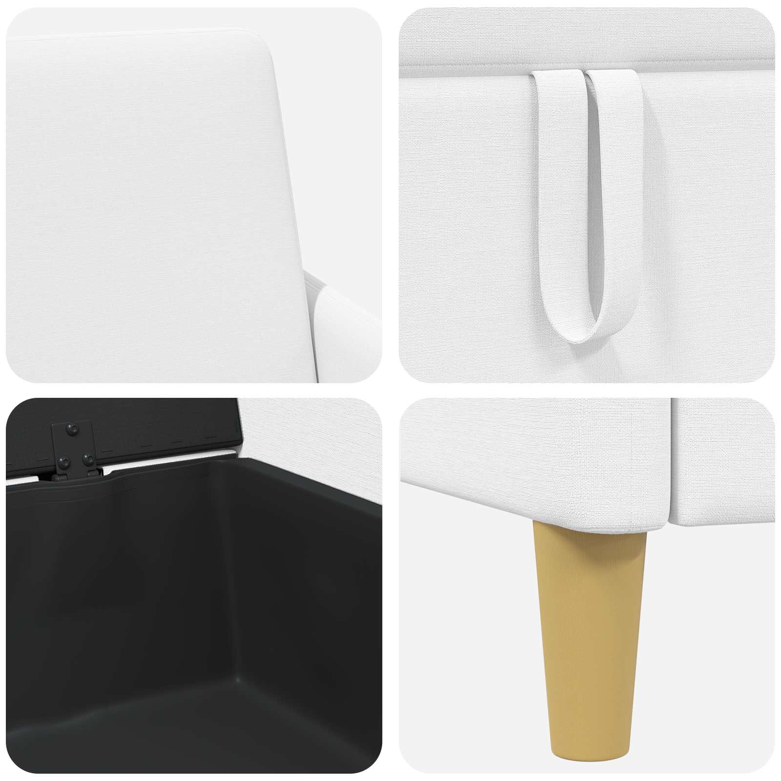 Set di Divani con Storage 2 pcs Bianco Poliestere | homemem39