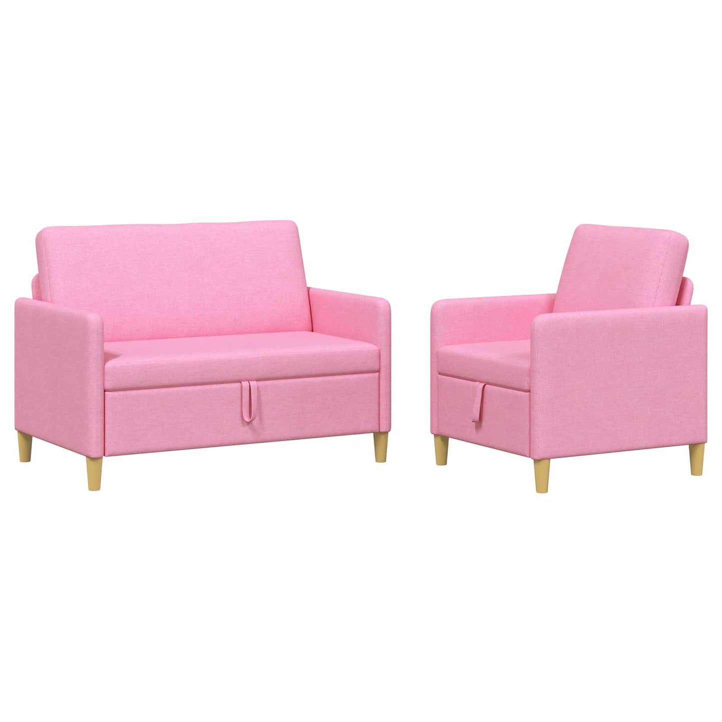 Set di Divani con Storage 2 pcs Rosa Poliestere | homemem39