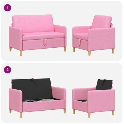 Set di Divani con Storage 2 pcs Rosa Poliestere | homemem39