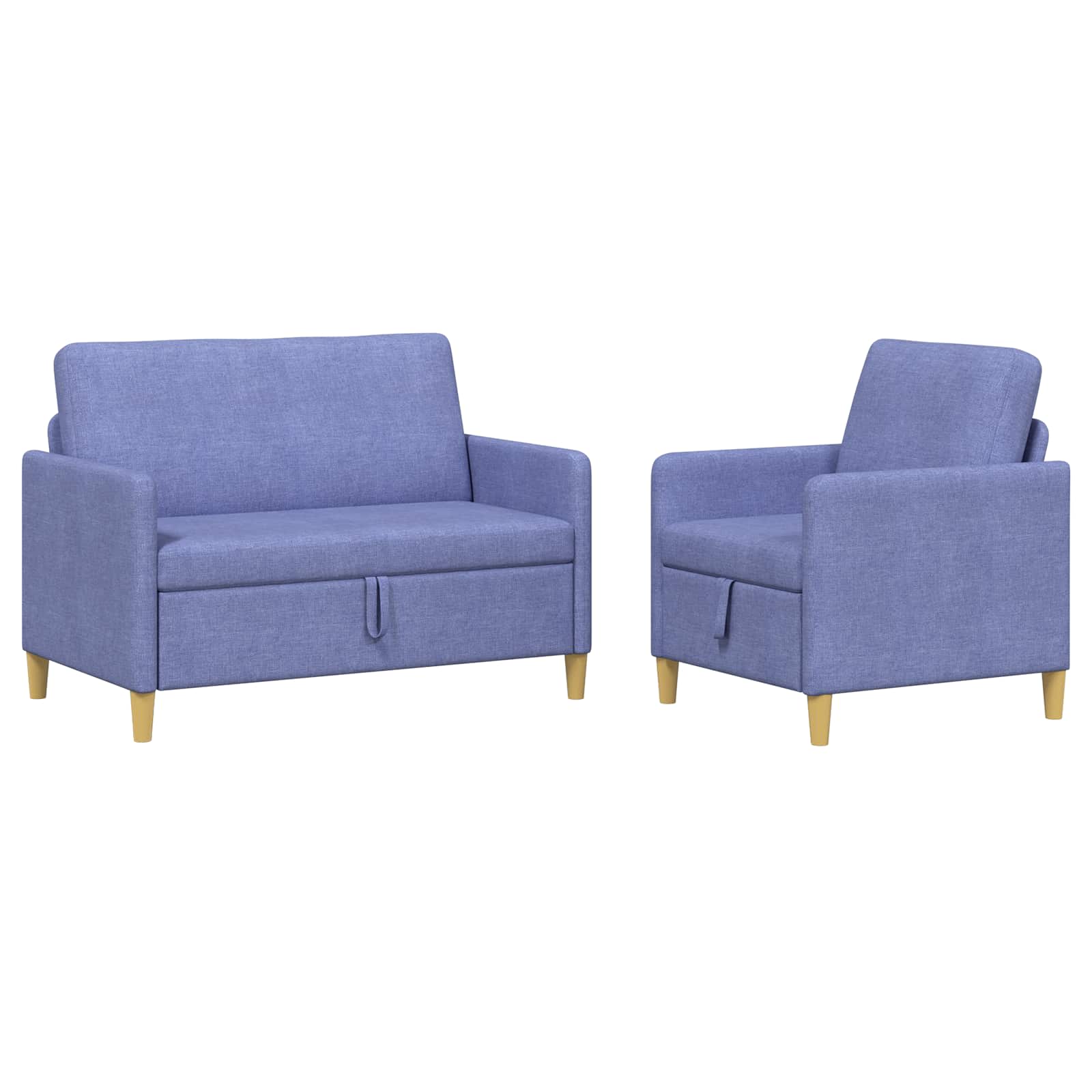 Set di Divani con Storage 2 pcs Blu jeans Poliestere | homemem39