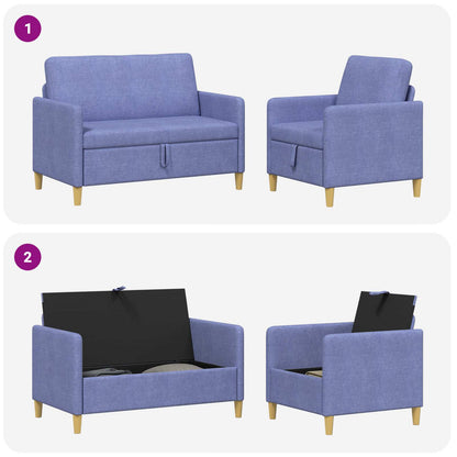 Set di Divani con Storage 2 pcs Blu jeans Poliestere | homemem39