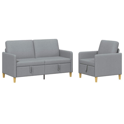 Set di Divani con Storage 2 pcs Grigio Chiaro Poliestere | homemem39
