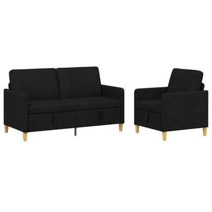 Set di Divani con Storage 2 pcs Nero Poliestere | homemem39