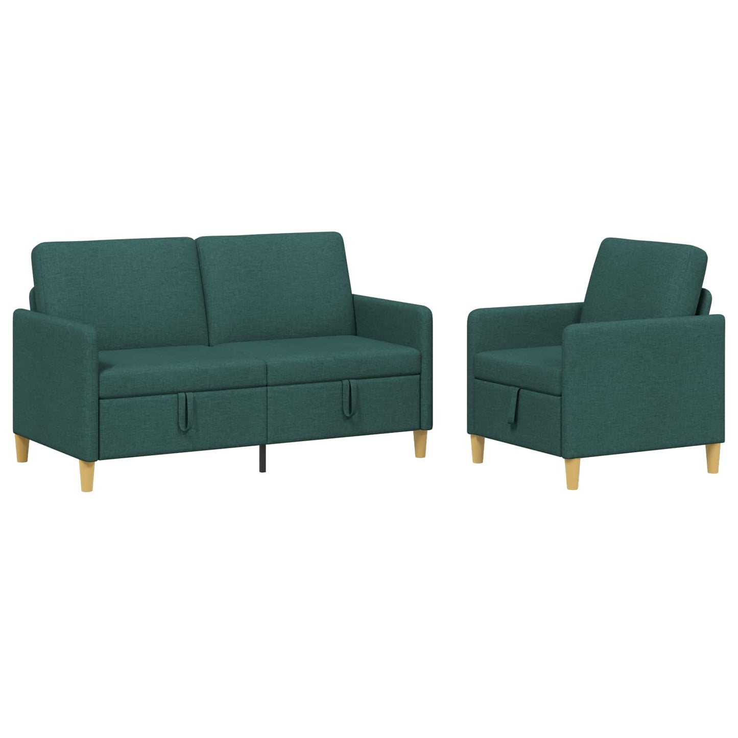 Set di Divani con Storage 2 pcs Verde Scuro Poliestere | homemem39