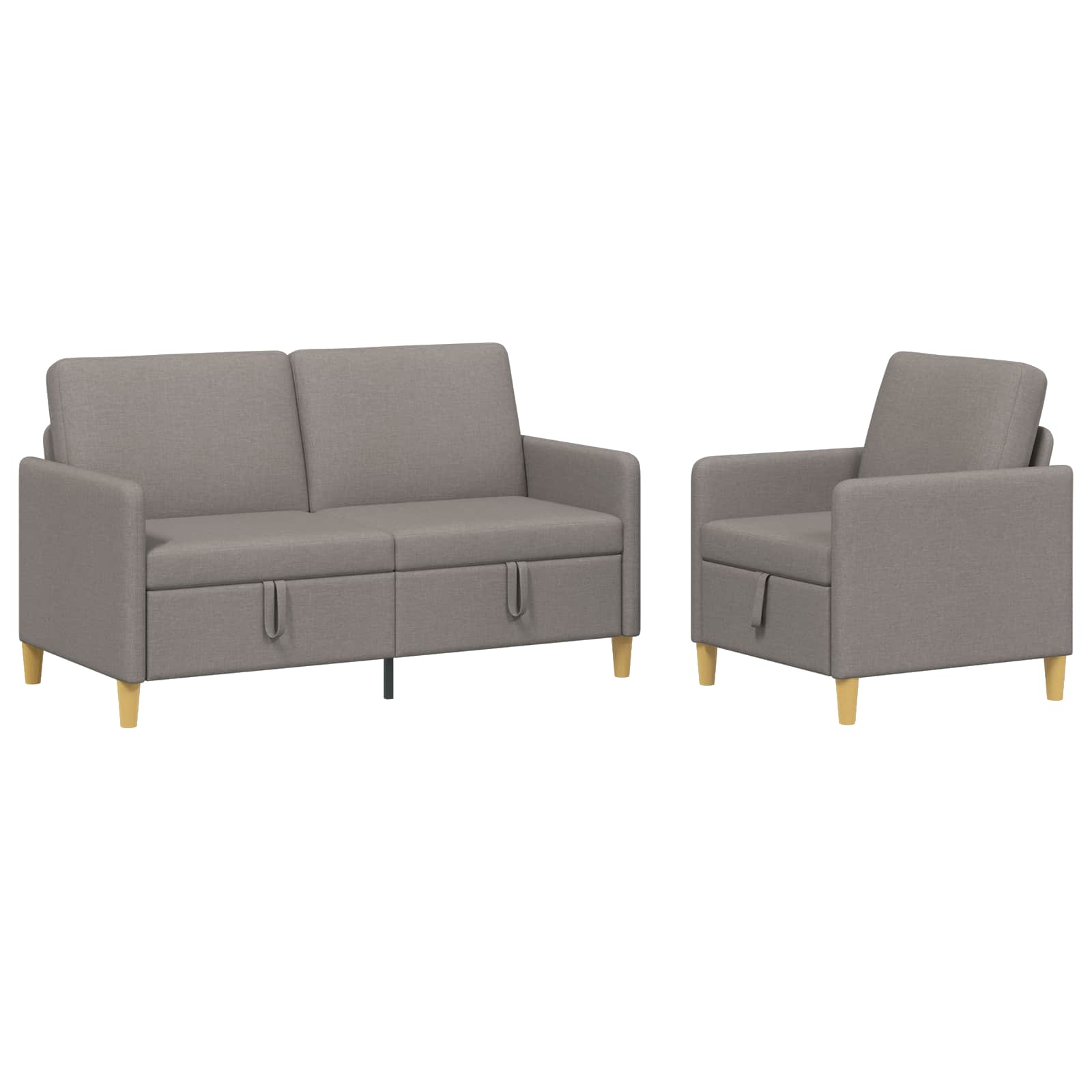 Set di Divani con Storage 2 pcs Tortora Poliestere | homemem39
