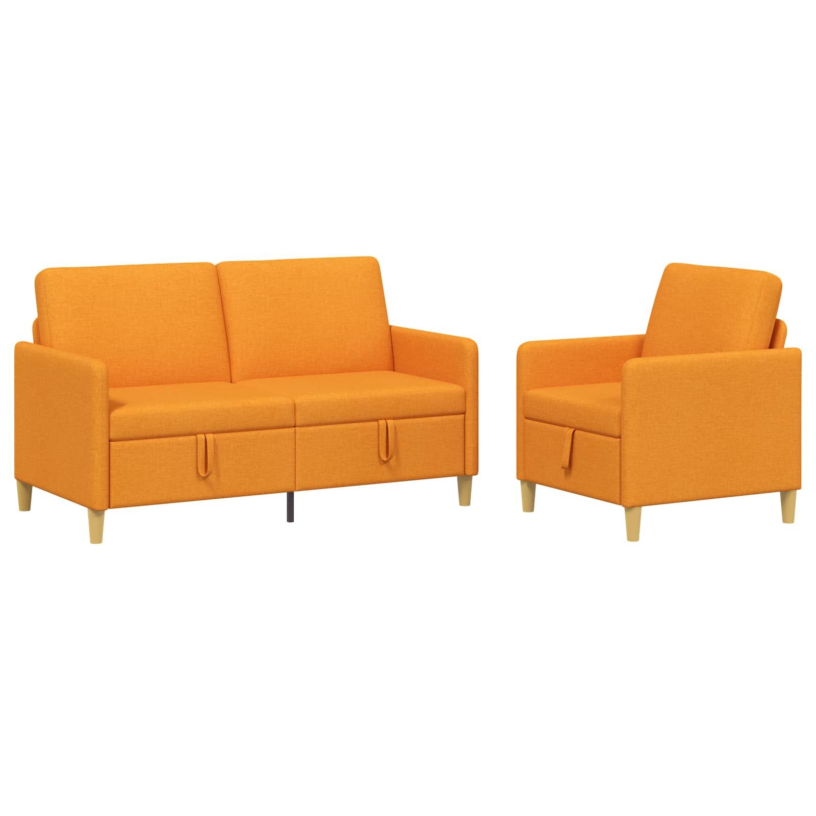 Set di Divani con Storage 2 pcs Giallo Scuro Poliestere | homemem39