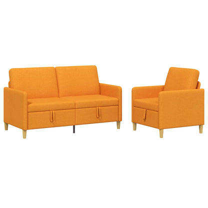 Set di Divani con Storage 2 pz Giallo Scuro Poliestere