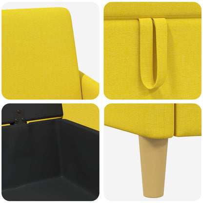Set di Divani con Storage 2 pz Giallo Chiaro Poliestere