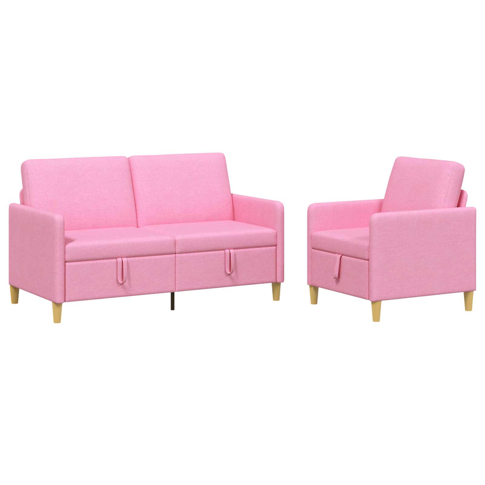 Set di Divani con Storage 2 pcs Rosa Poliestere | homemem39
