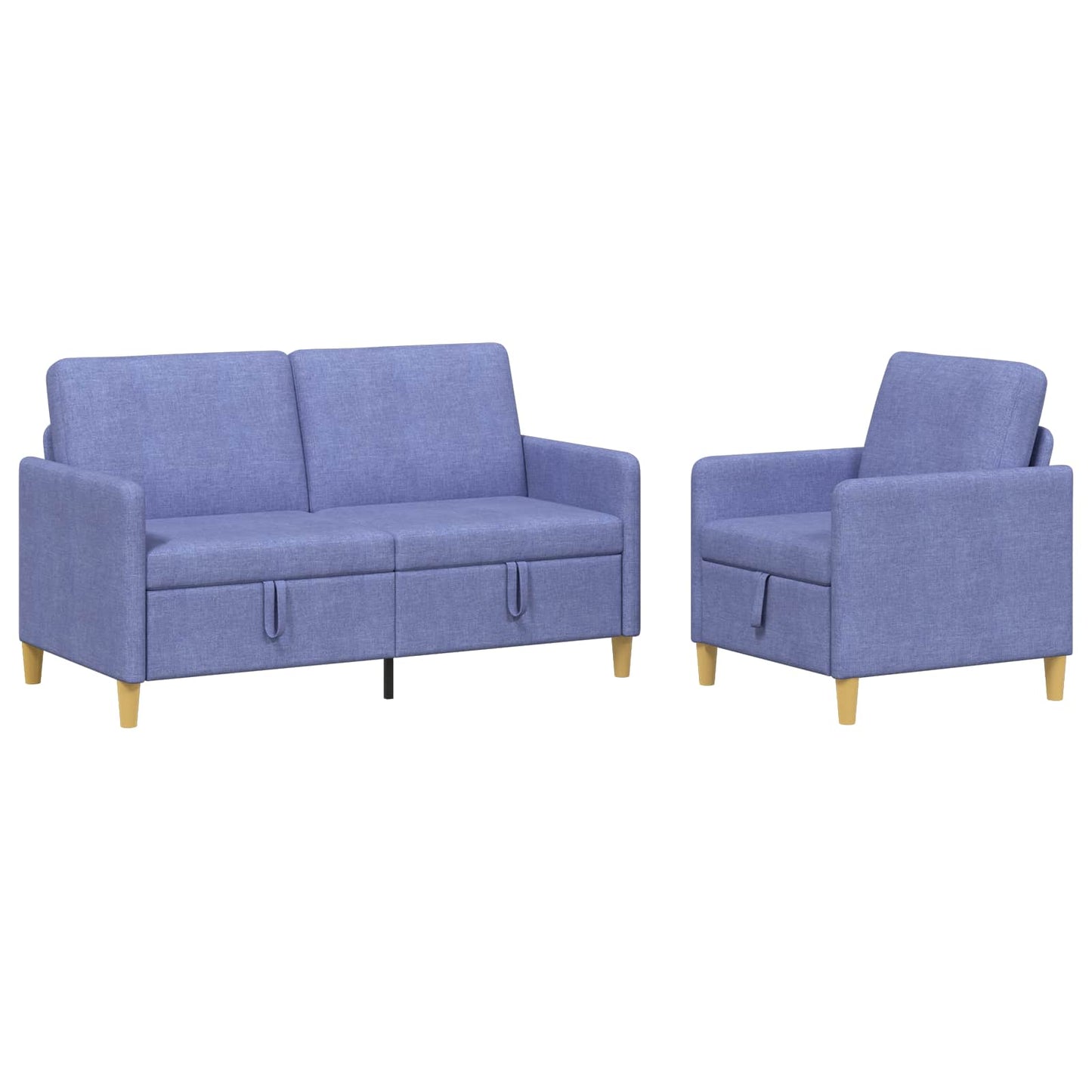 Set di Divani con Storage 2 pcs Blu jeans Poliestere | homemem39
