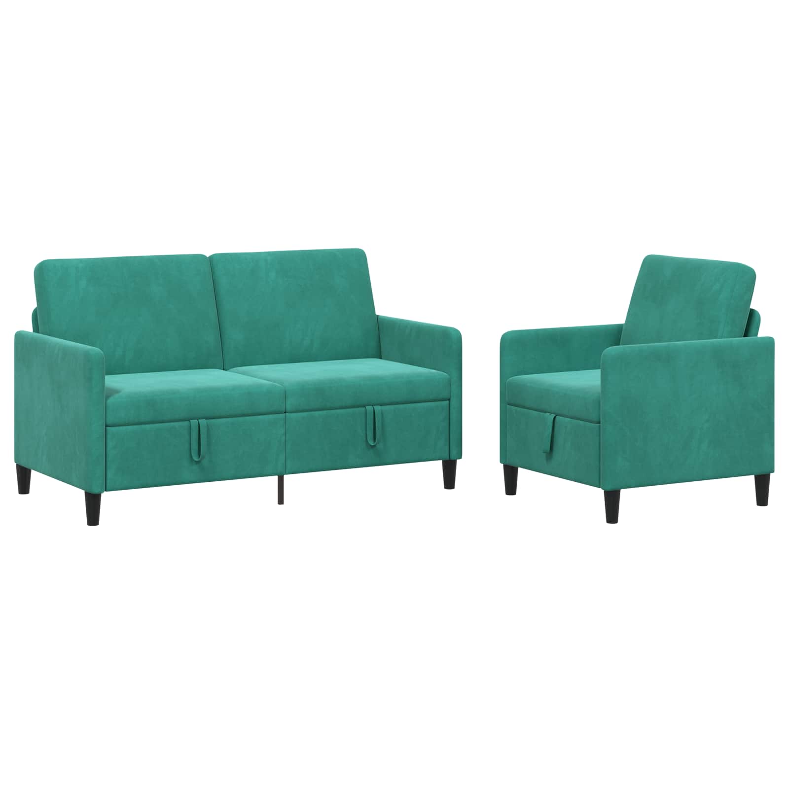 Set di Divani con Storage 2 pz Turchese Poliestere | homemem39