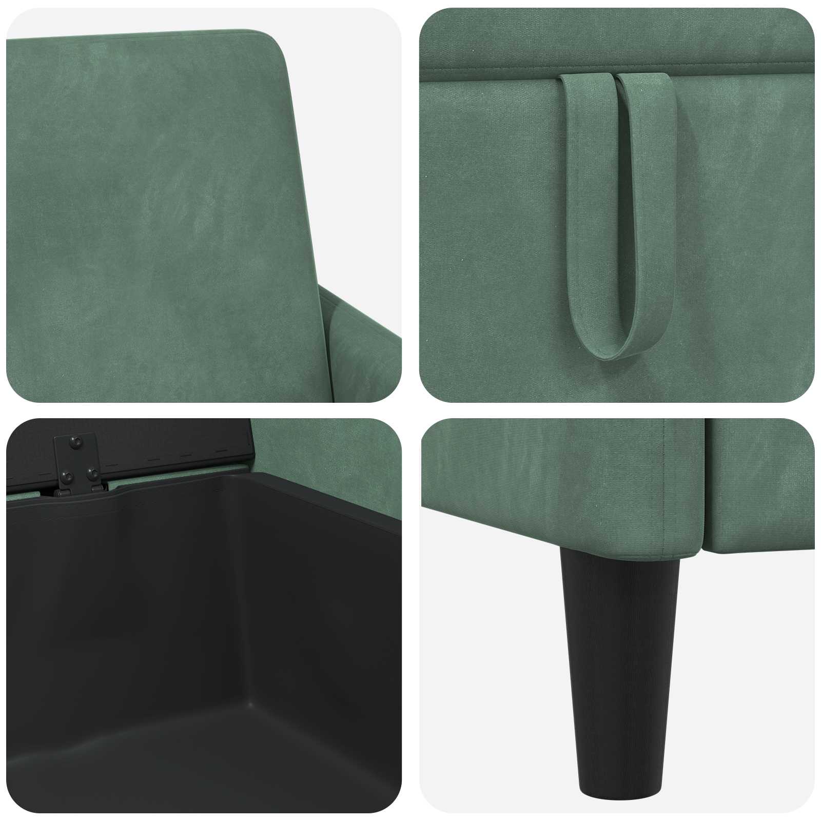 Set di Divani con Storage 2 pz Verde Mare Poliestere | homemem39