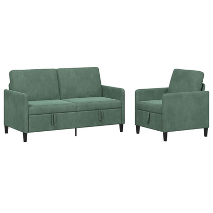 Set di Divani con Storage 2 pz Verde Mare Poliestere | homemem39
