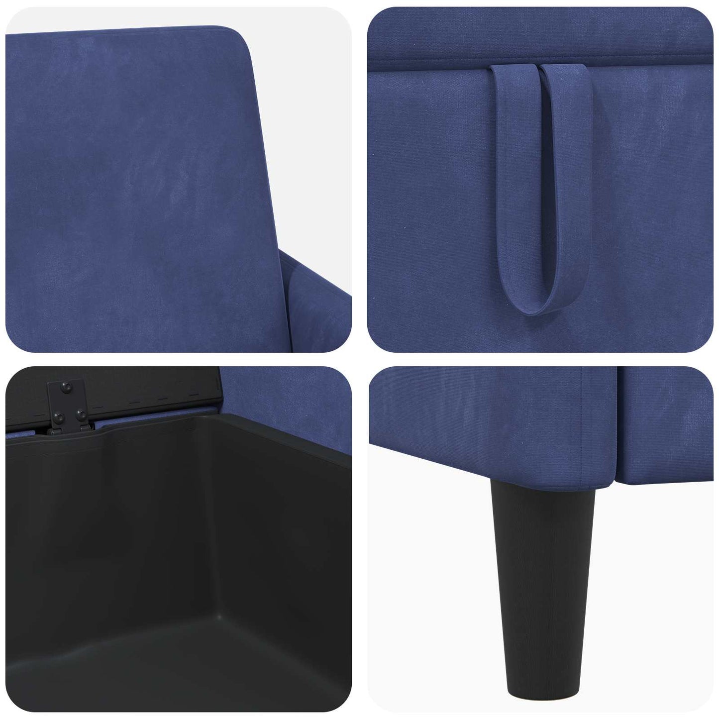 Set di Divani con Storage 2 pz Blu Polizia Poliestere | homemem39