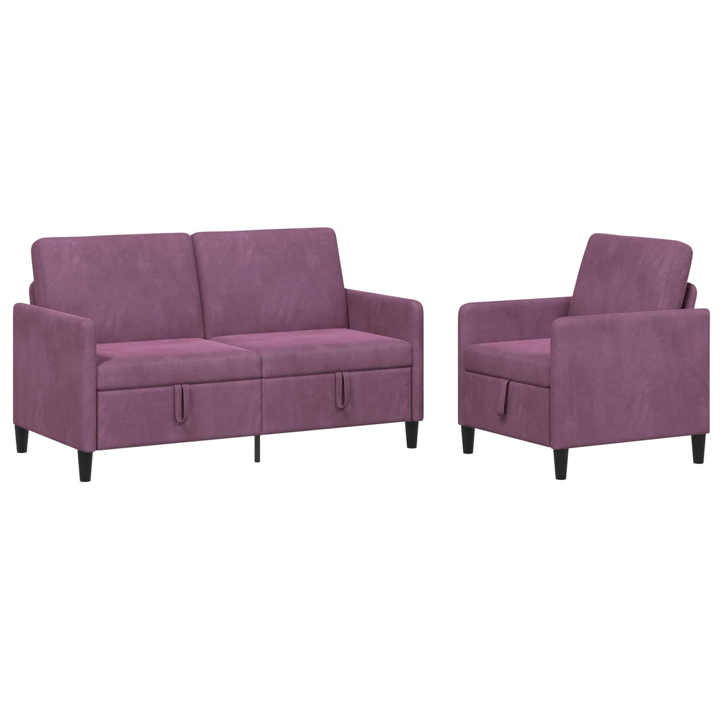 Set di Divani con Storage 2 pz Viola Poliestere | homemem39