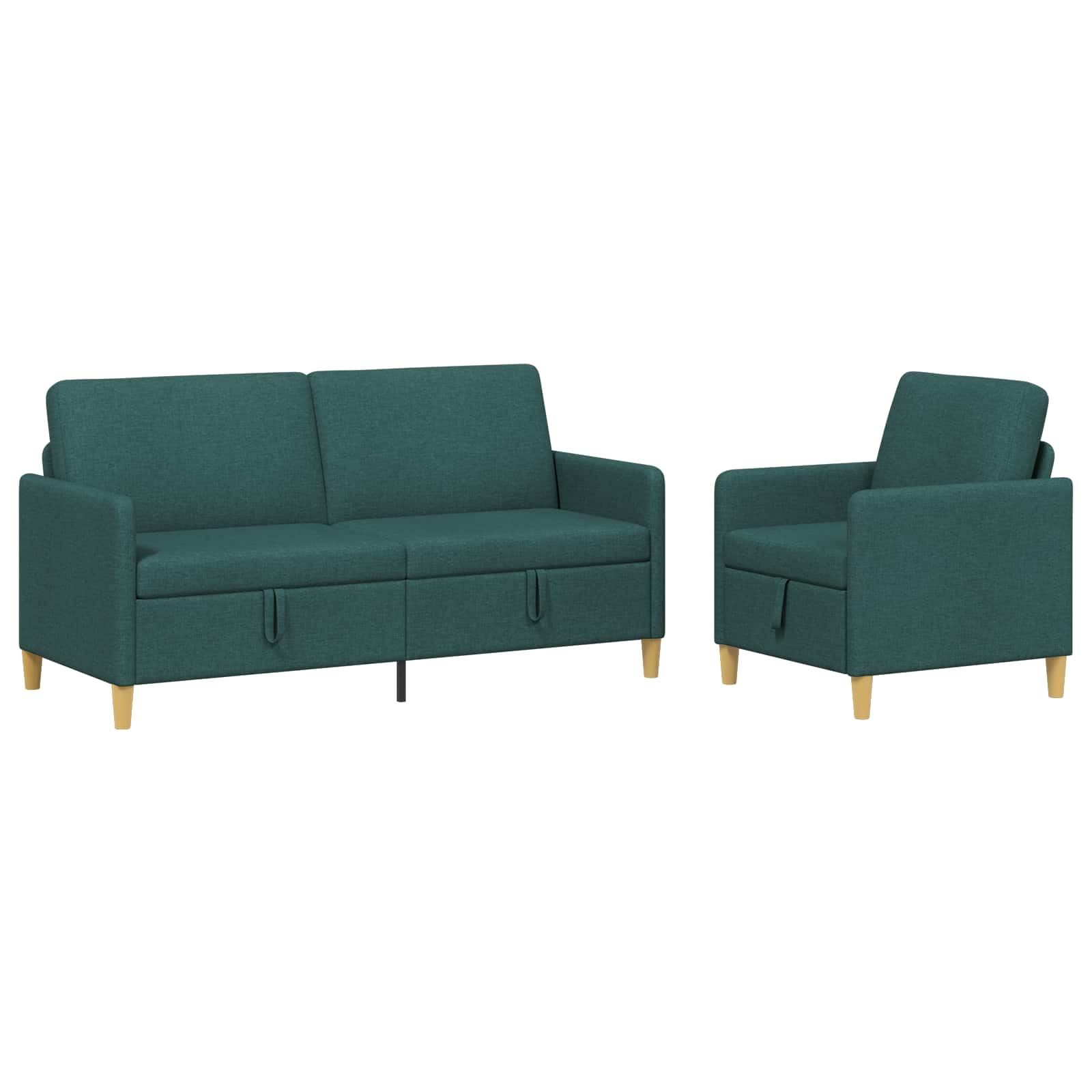 Set di Divani con Storage 2 pcs Verde Scuro Poliestere | homemem39