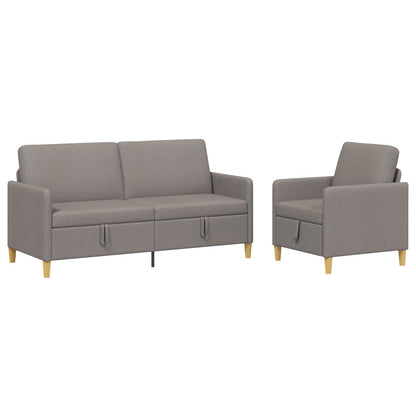 Set di Divani con Storage 2 pcs Tortora Poliestere | homemem39