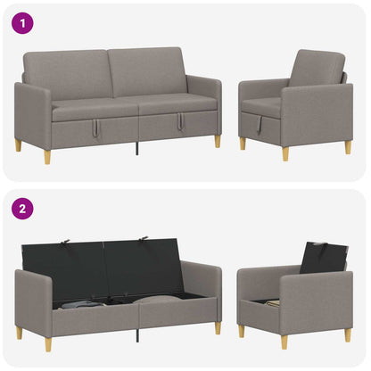 Set di Divani con Storage 2 pcs Tortora Poliestere | homemem39