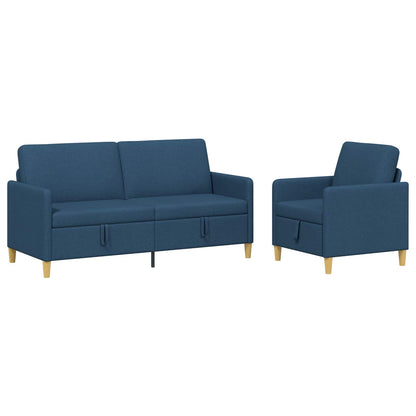 Set di Divani con Storage 2 pcs Blu Poliestere | homemem39