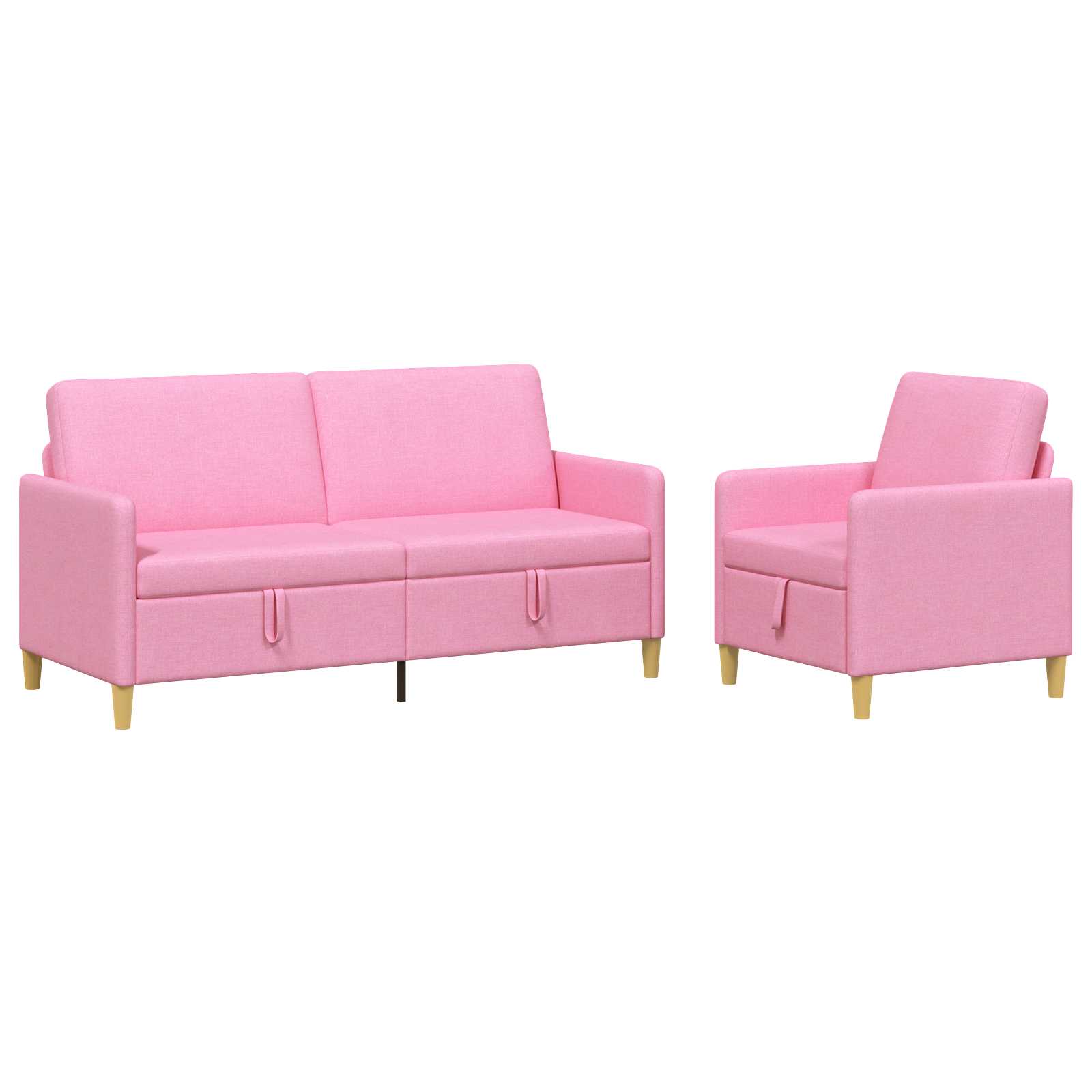 Set di Divani con Storage 2 pcs Rosa Poliestere | homemem39