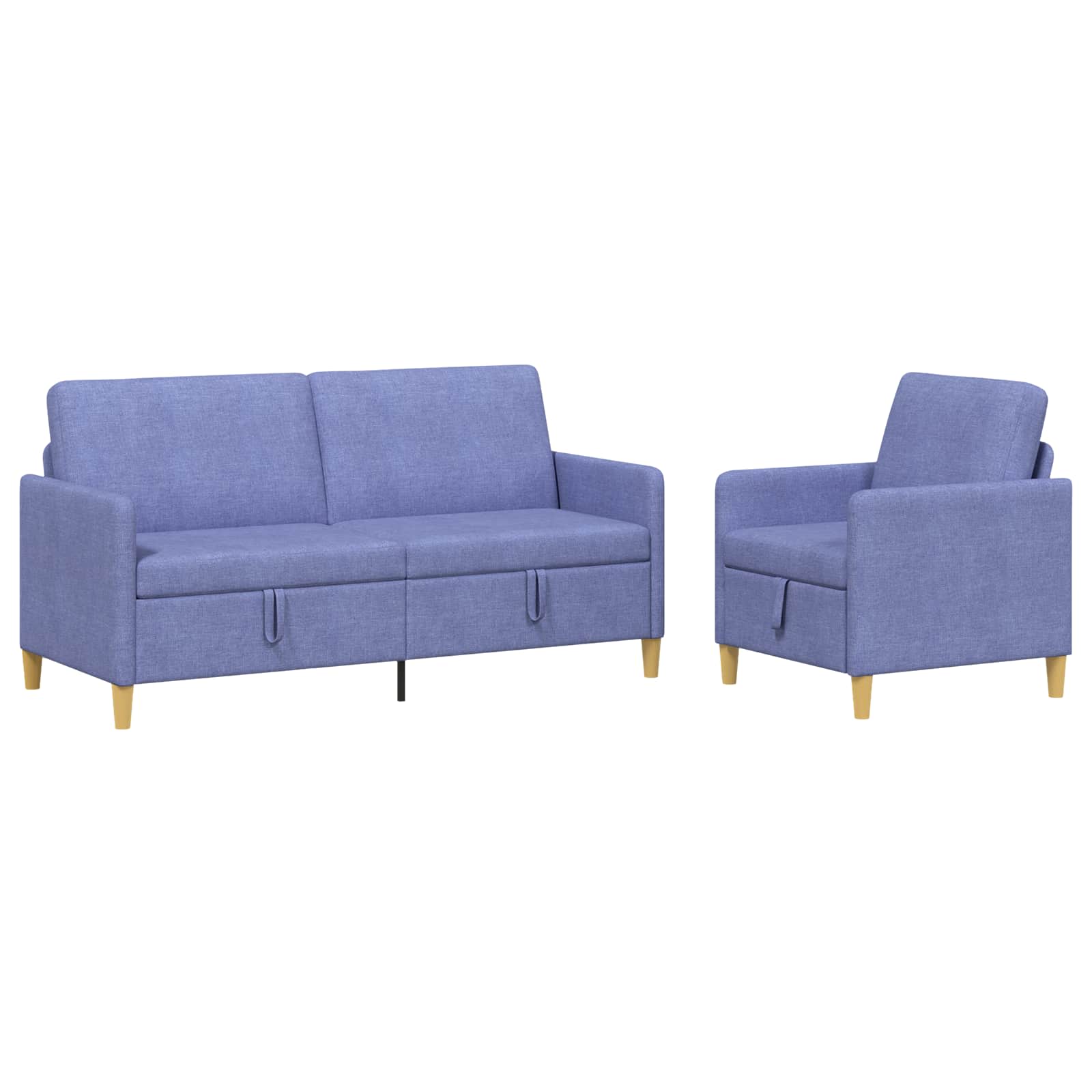 Set di Divani con Storage 2 pcs Blu jeans Poliestere | homemem39