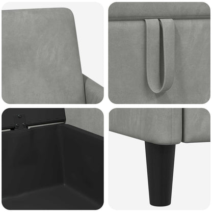Set di Divani con Storage 2 pz Grigio Chiaro Poliestere | homemem39