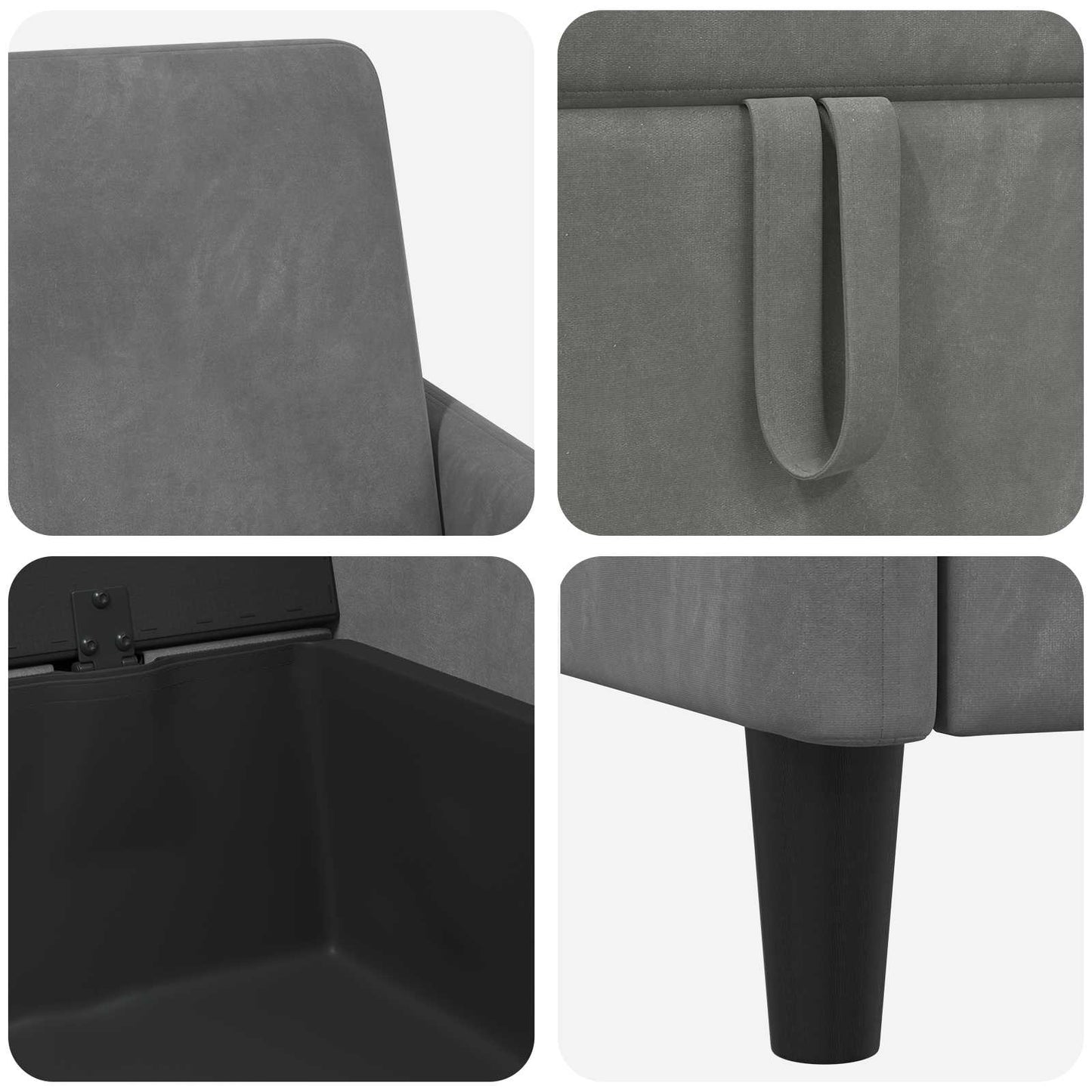 Set di Divani con Storage 2 pz Grigio Scuro Poliestere | homemem39