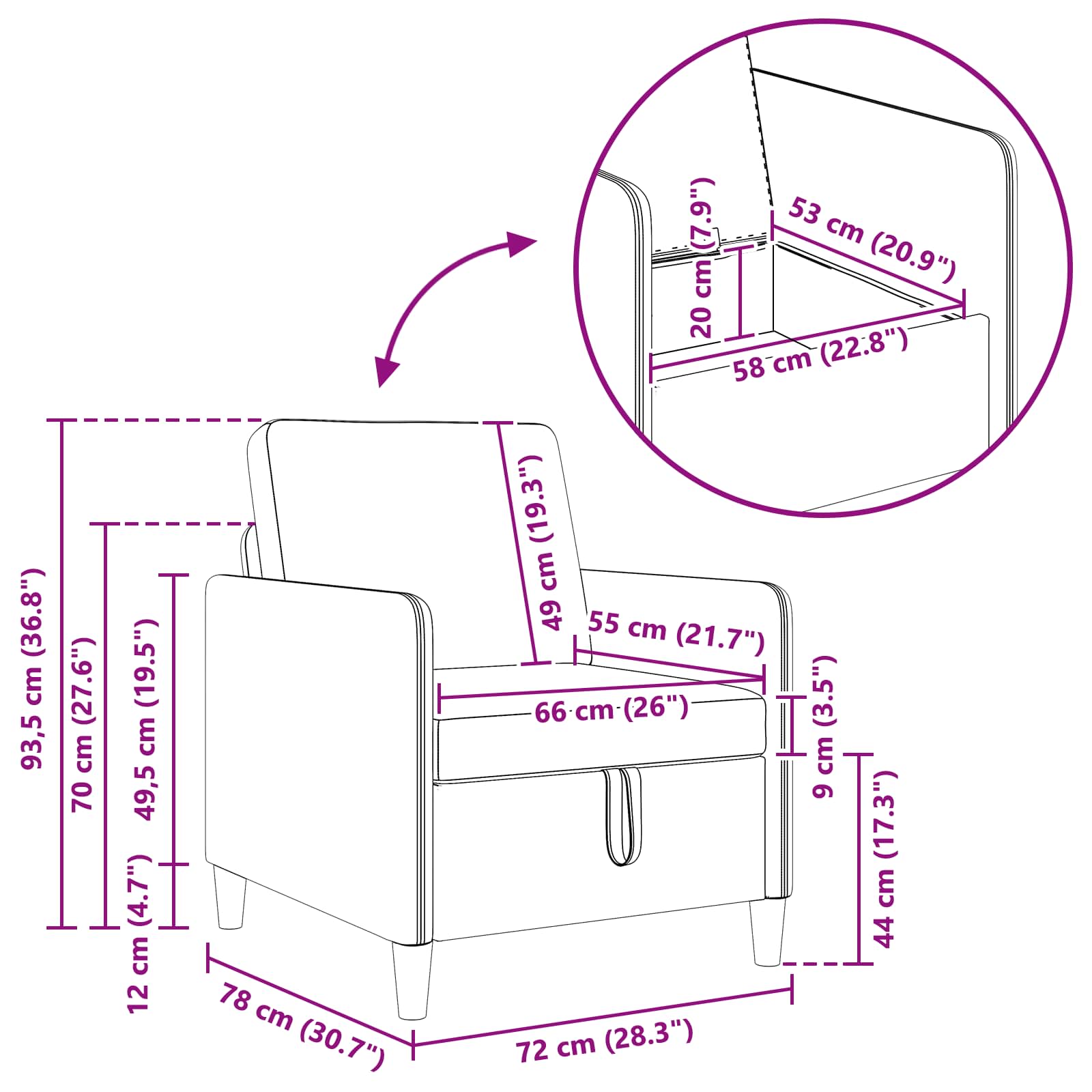 Set di Divani con Storage 2 pz Grigio Scuro Poliestere | homemem39