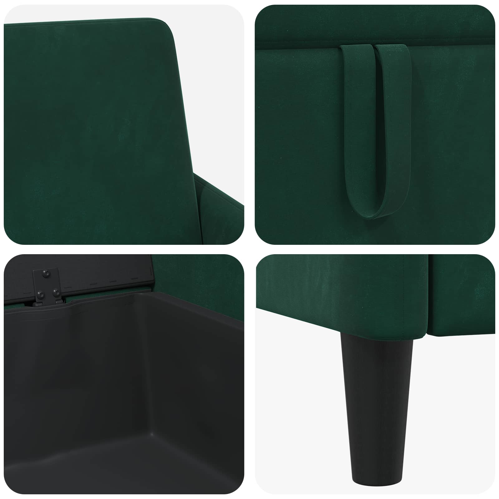 Set di Divani con Storage 2 pz Verde Scuro Poliestere | homemem39