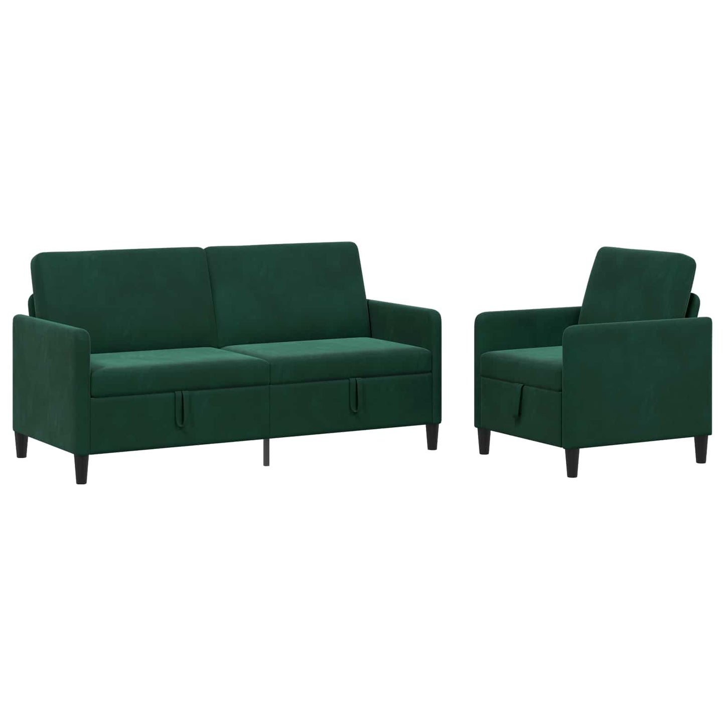 Set di Divani con Storage 2 pz Verde Scuro Poliestere | homemem39