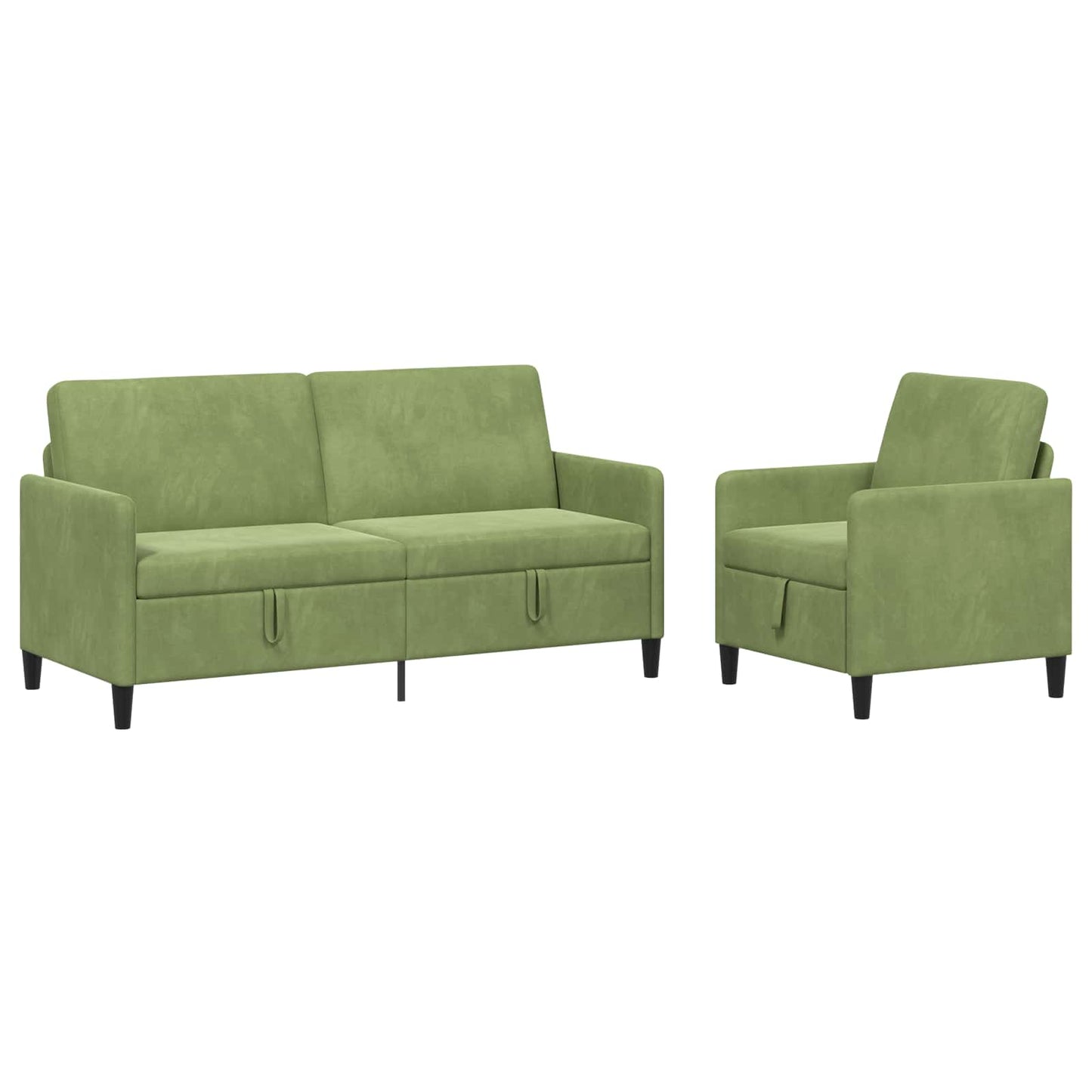 Set di Divani con Storage 2 pz Verde chiaro Poliestere | homemem39
