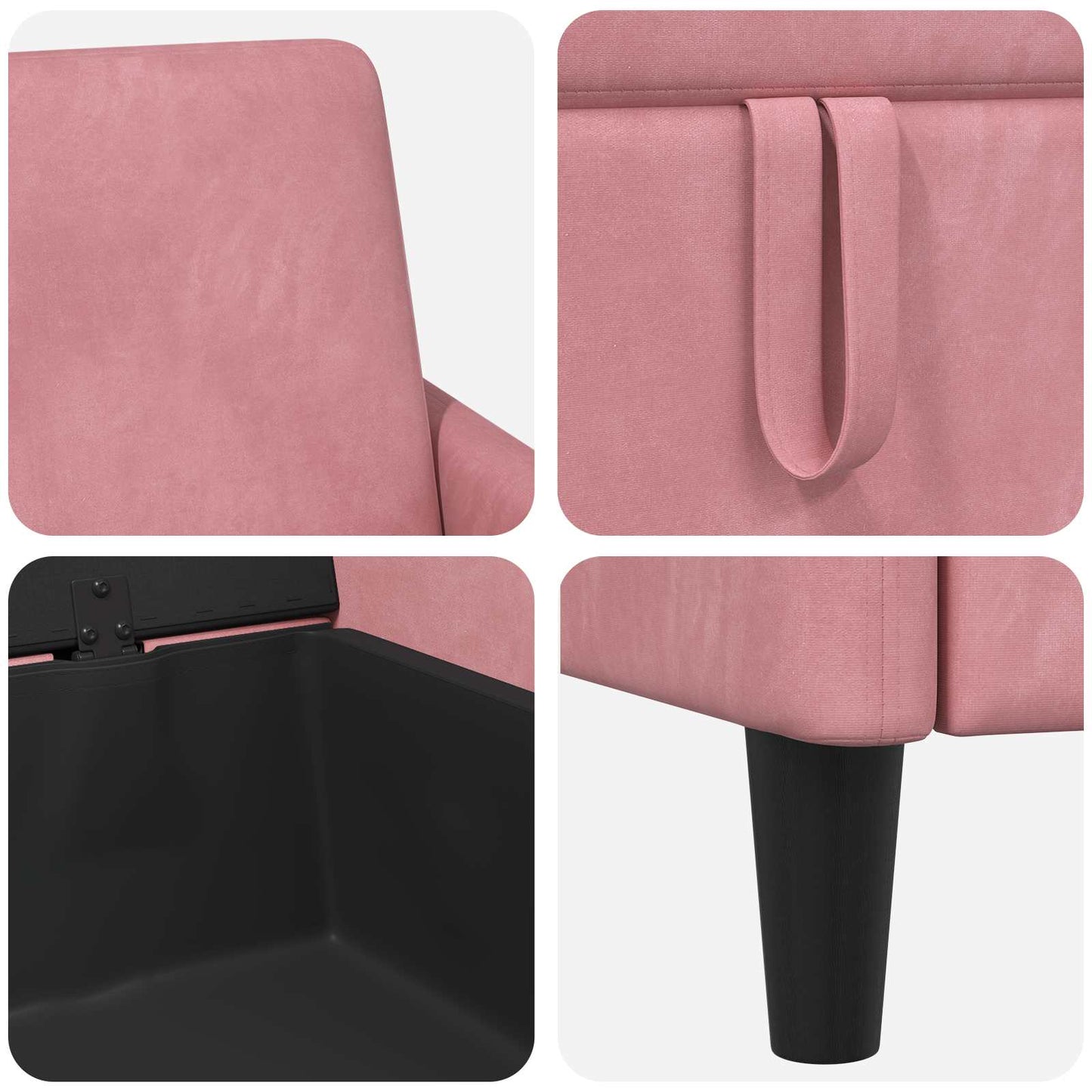 Set di Divani con Storage 2 pz Rosa Poliestere | homemem39
