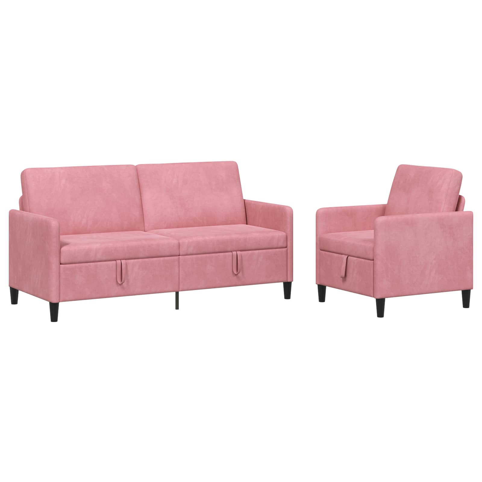 Set di Divani con Storage 2 pz Rosa Poliestere | homemem39