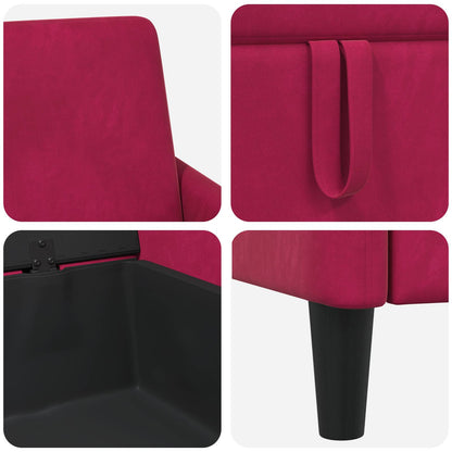 Set di Divani con Storage 2 pz Rosso Vino Poliestere | homemem39